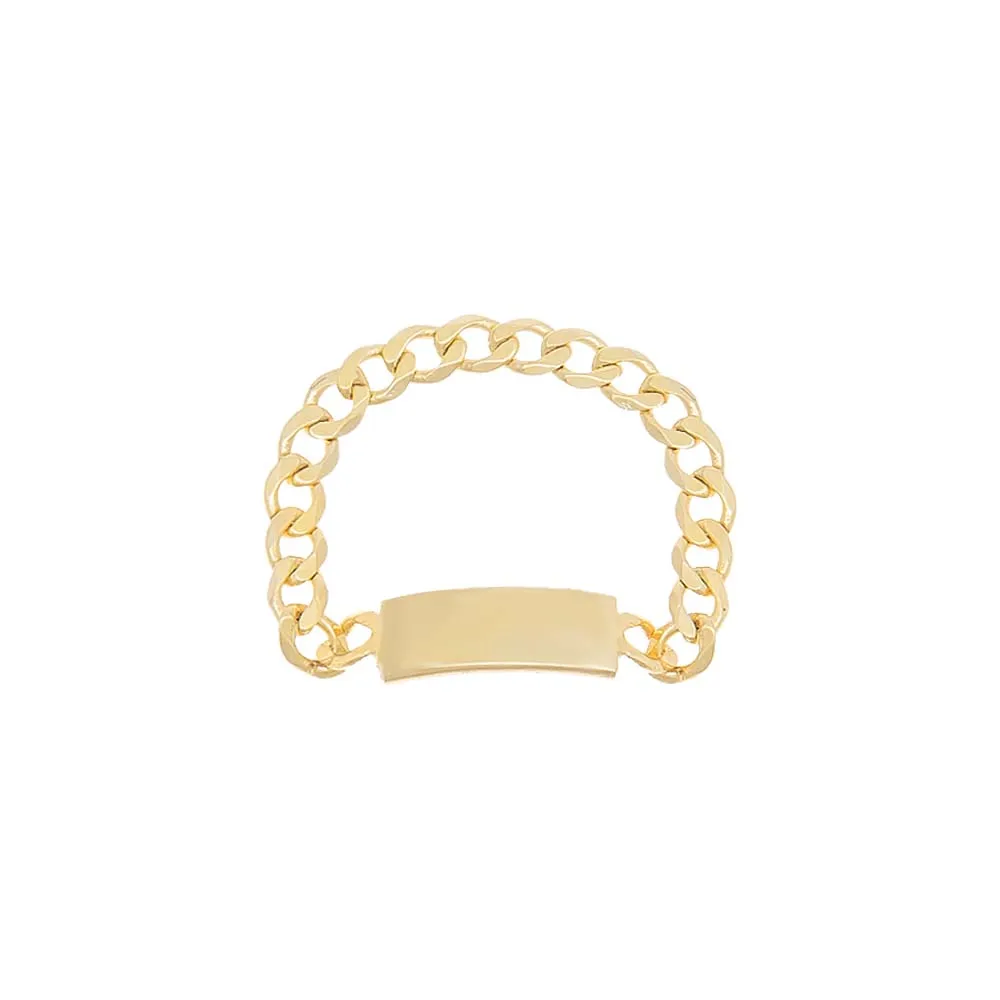 Mini ID Plate Chain Ring 14K