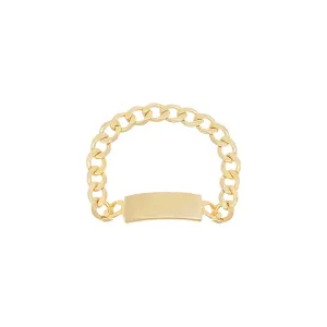 Mini ID Plate Chain Ring 14K