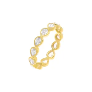 Mini Pear Bezel Eternity Band