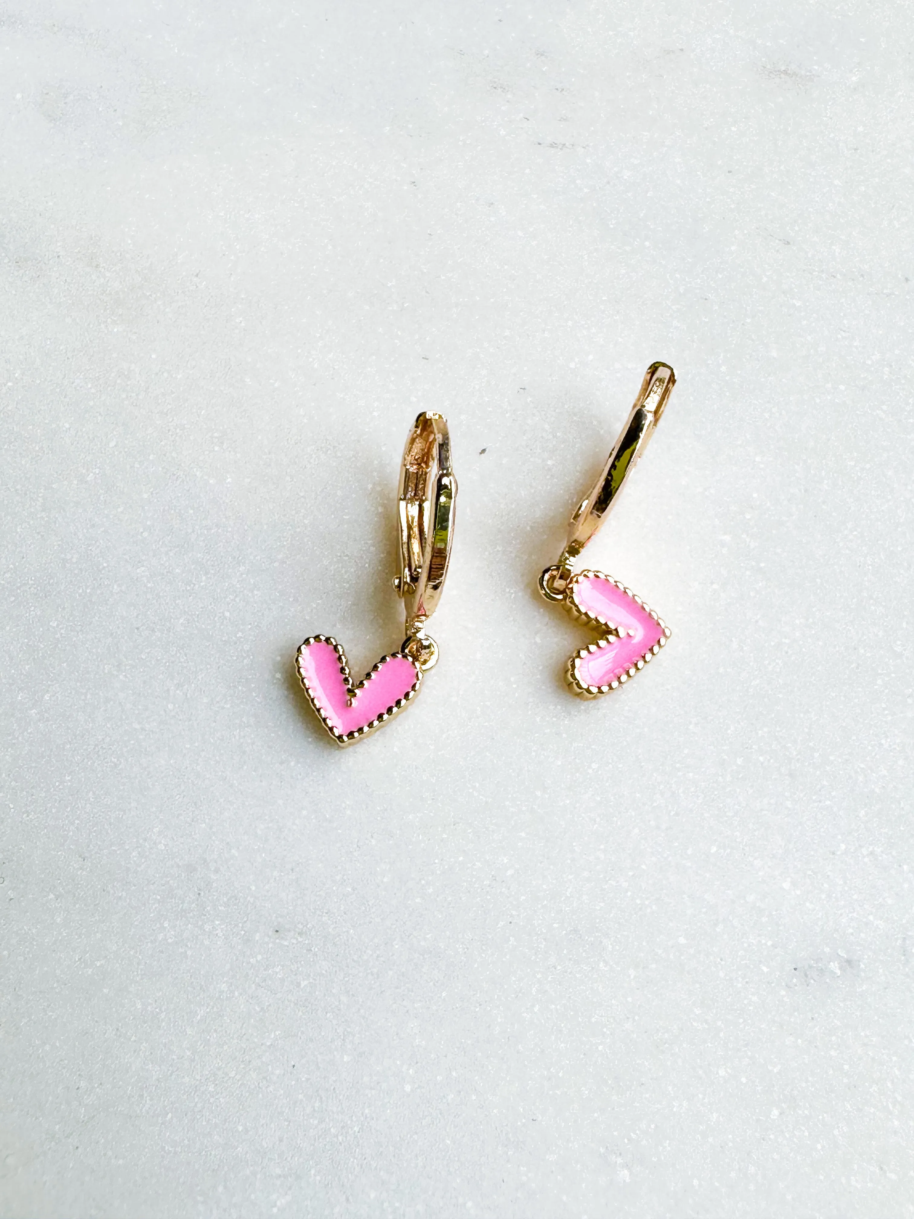 Mini Pink Heart Earrings
