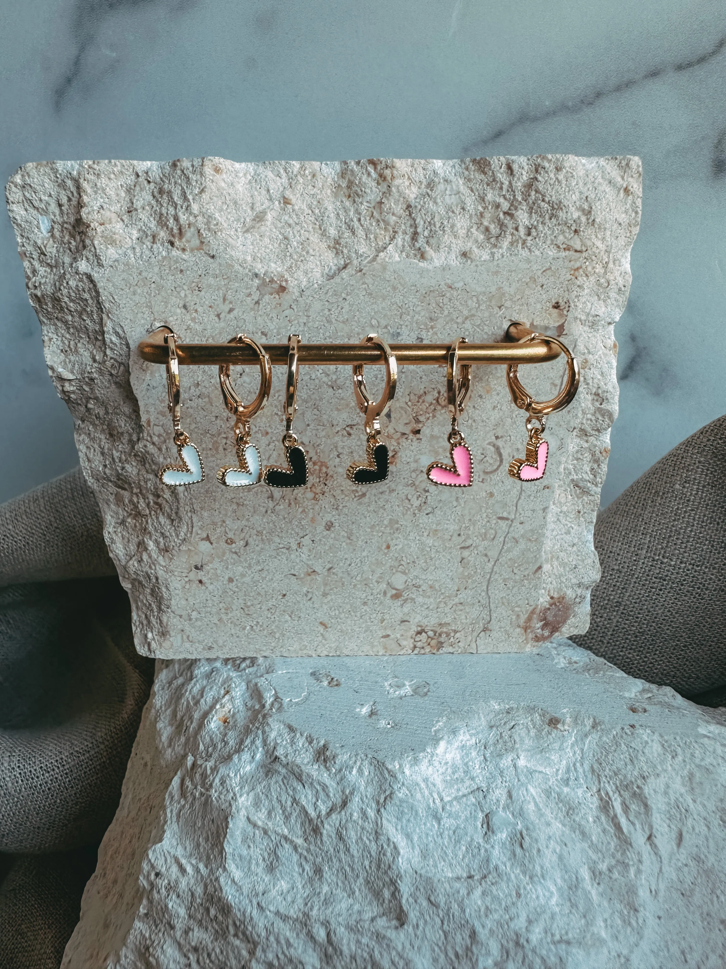 Mini Pink Heart Earrings