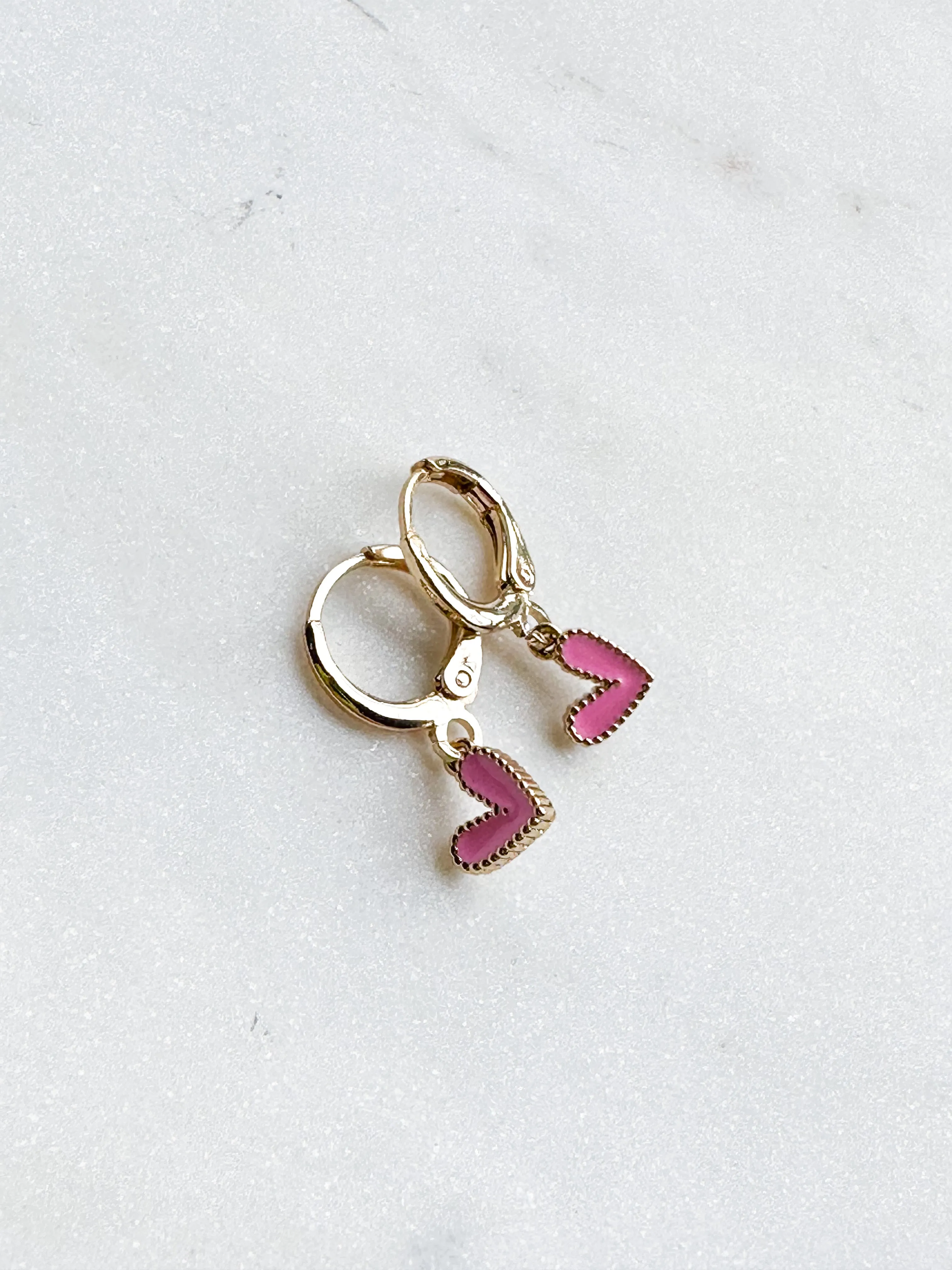 Mini Pink Heart Earrings