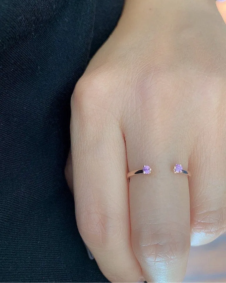 Mini Pink Sapphire Cuff Ring