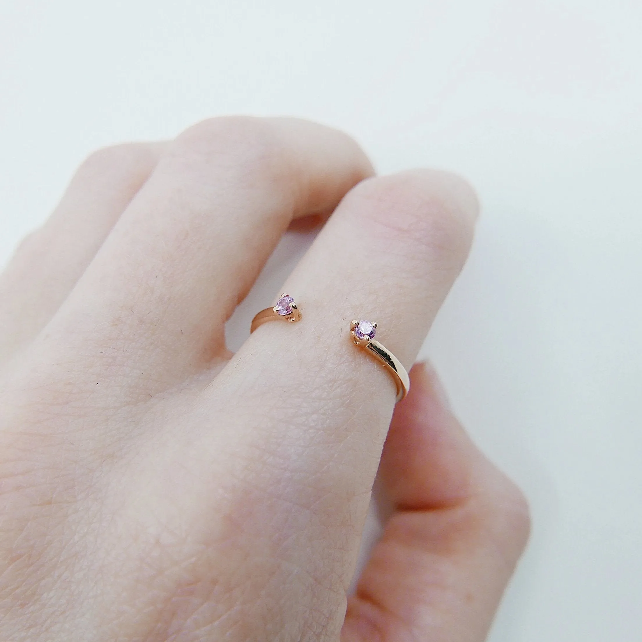 Mini Pink Sapphire Cuff Ring