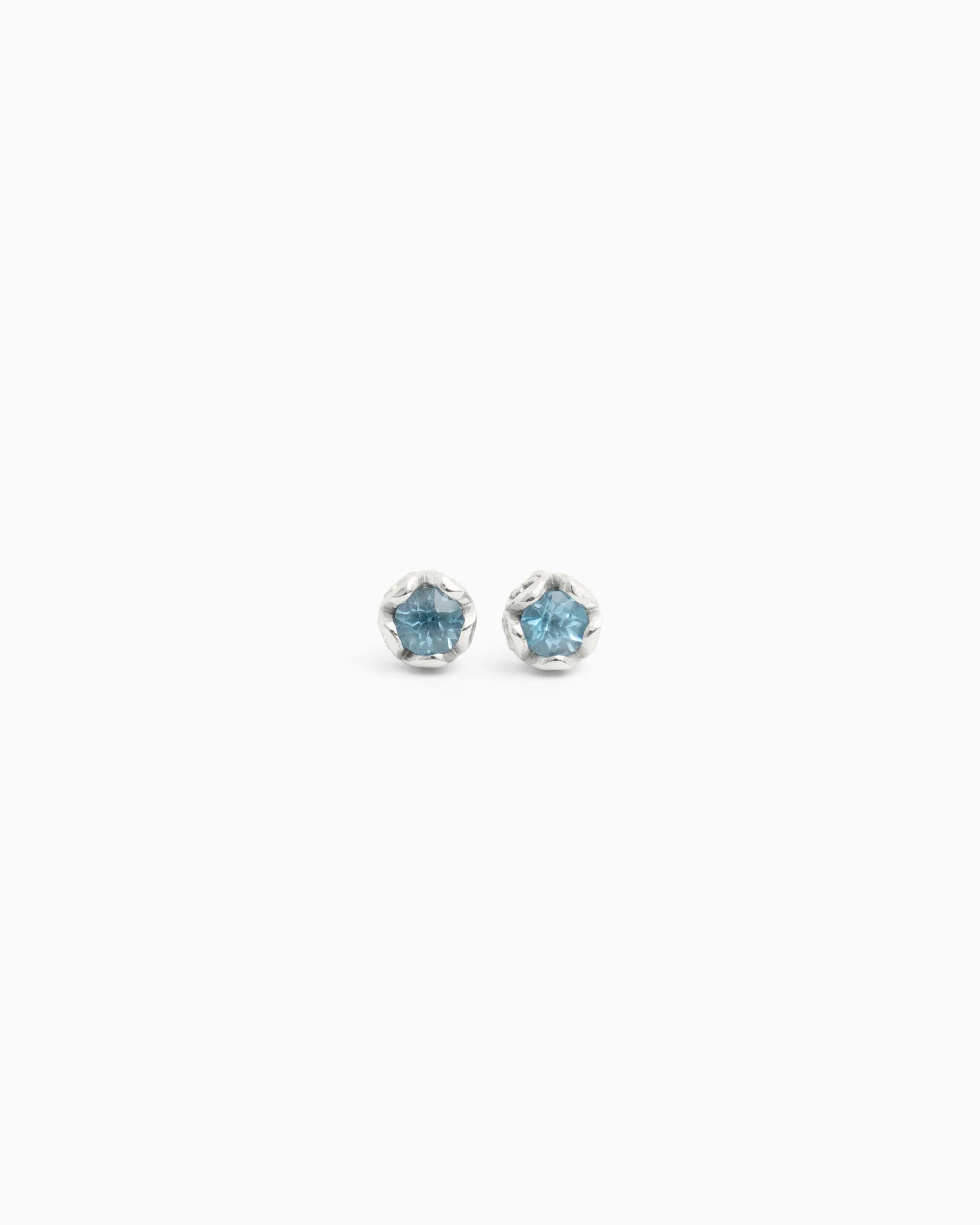 Mini Princess Petroglyph Stud Earrings - Hampton Blue Topaz