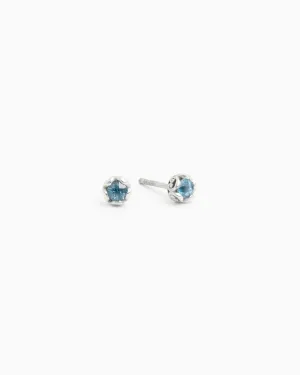 Mini Princess Petroglyph Stud Earrings - Hampton Blue Topaz