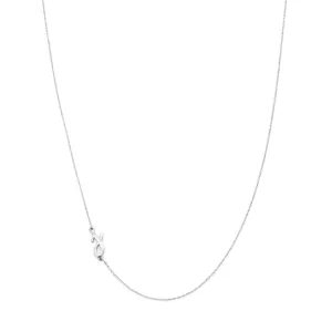 Mini Sideways Love Letter Necklace (White Gold)