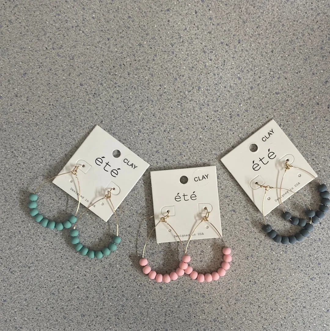 MK - Clay Bead and Gold Earrings(Gina B’s)