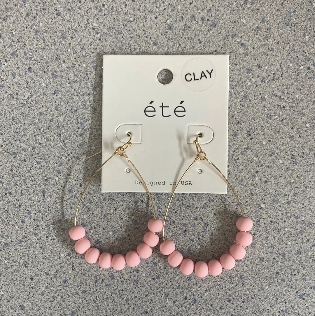 MK - Clay Bead and Gold Earrings(Gina B’s)