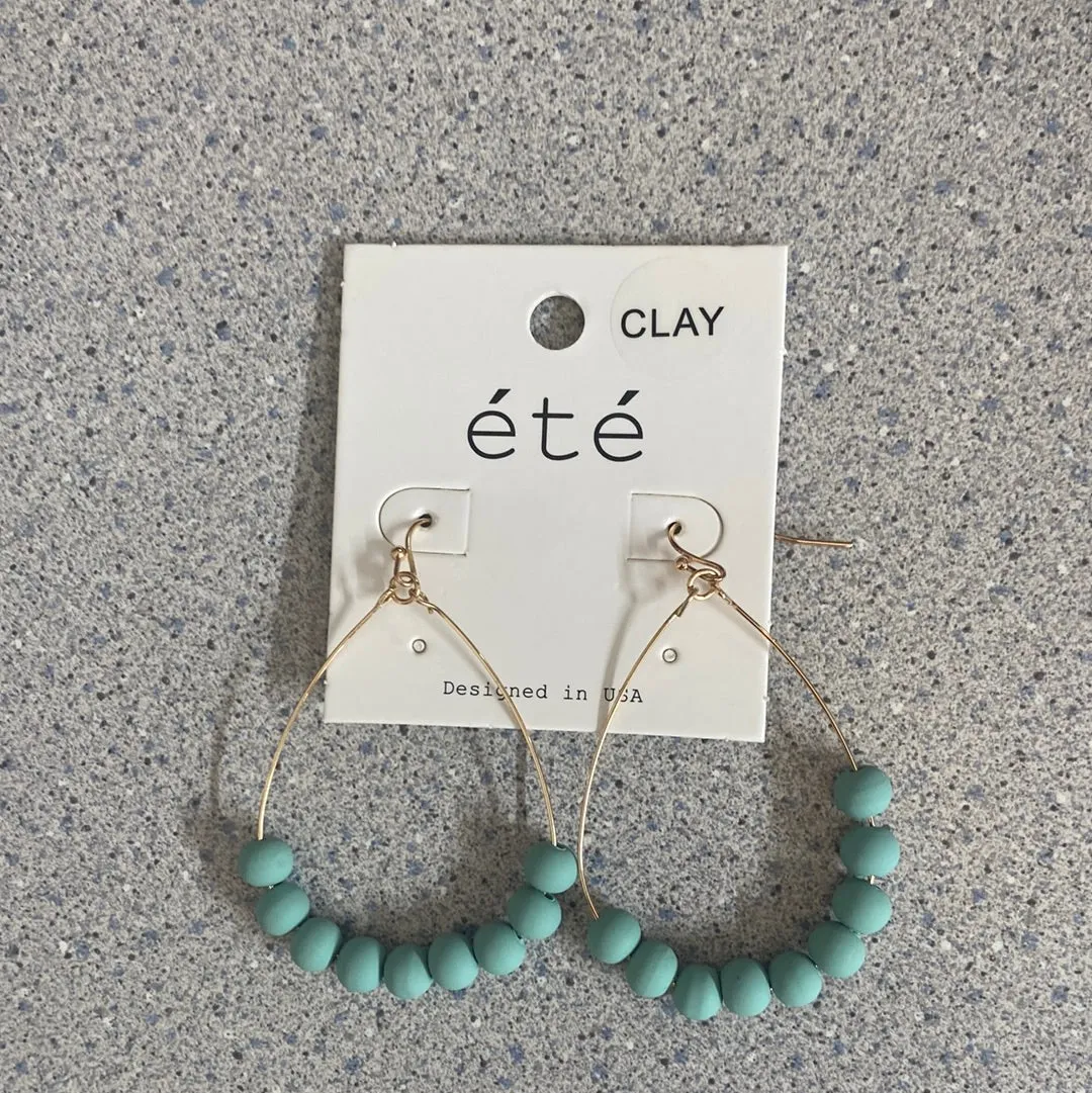 MK - Clay Bead and Gold Earrings(Gina B’s)