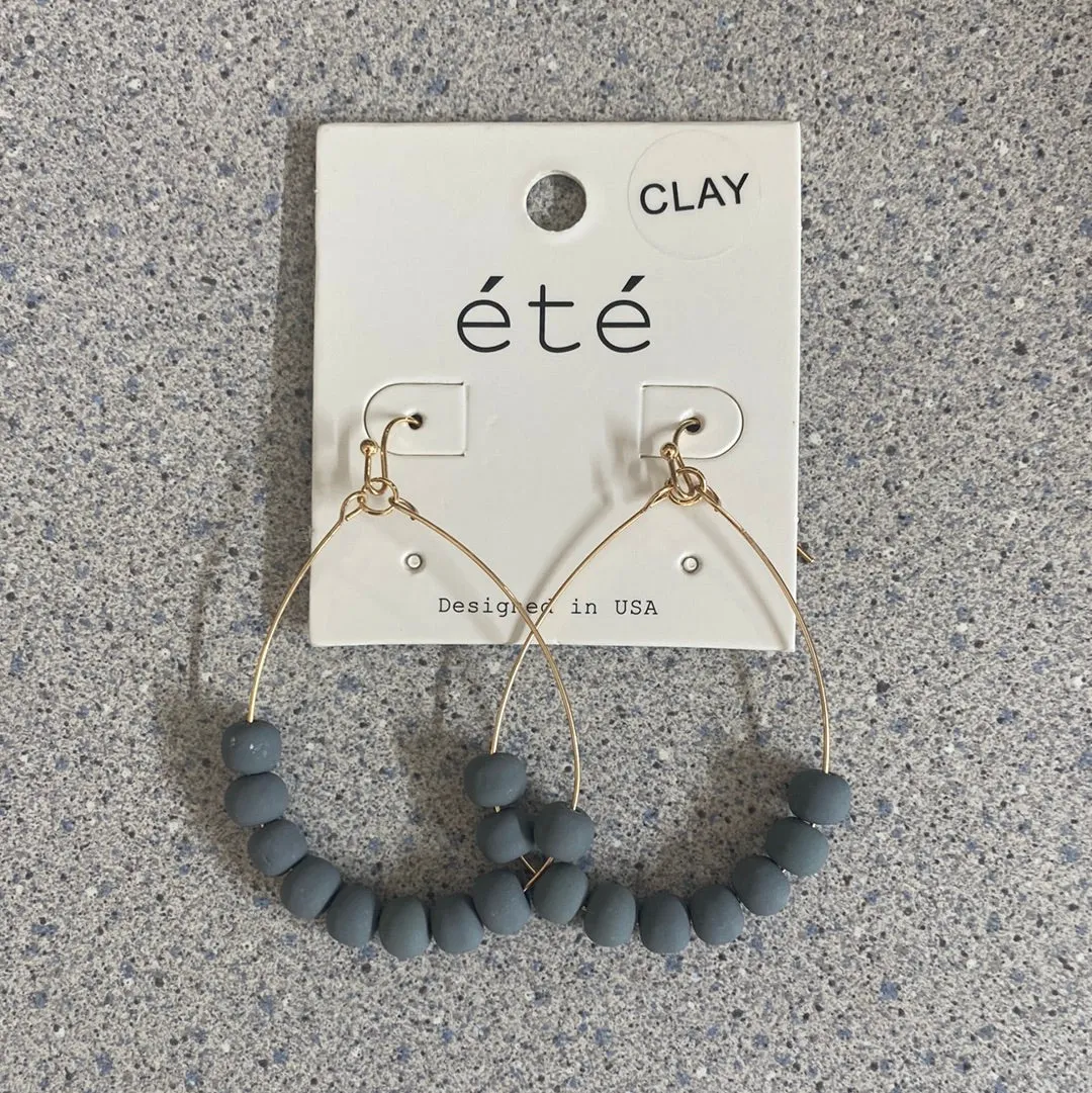MK - Clay Bead and Gold Earrings(Gina B’s)