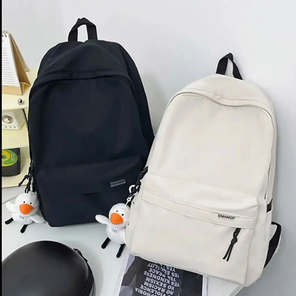 Mochila Escolar De Nylon Impermeável Para Adolescentes Com Chaveiro
