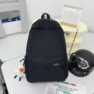 Mochila Escolar De Nylon Impermeável Para Adolescentes Com Chaveiro