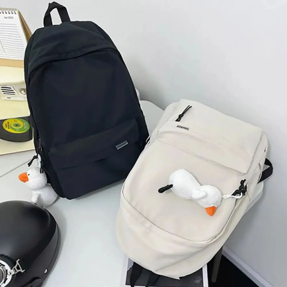 Mochila Escolar De Nylon Impermeável Para Adolescentes Com Chaveiro