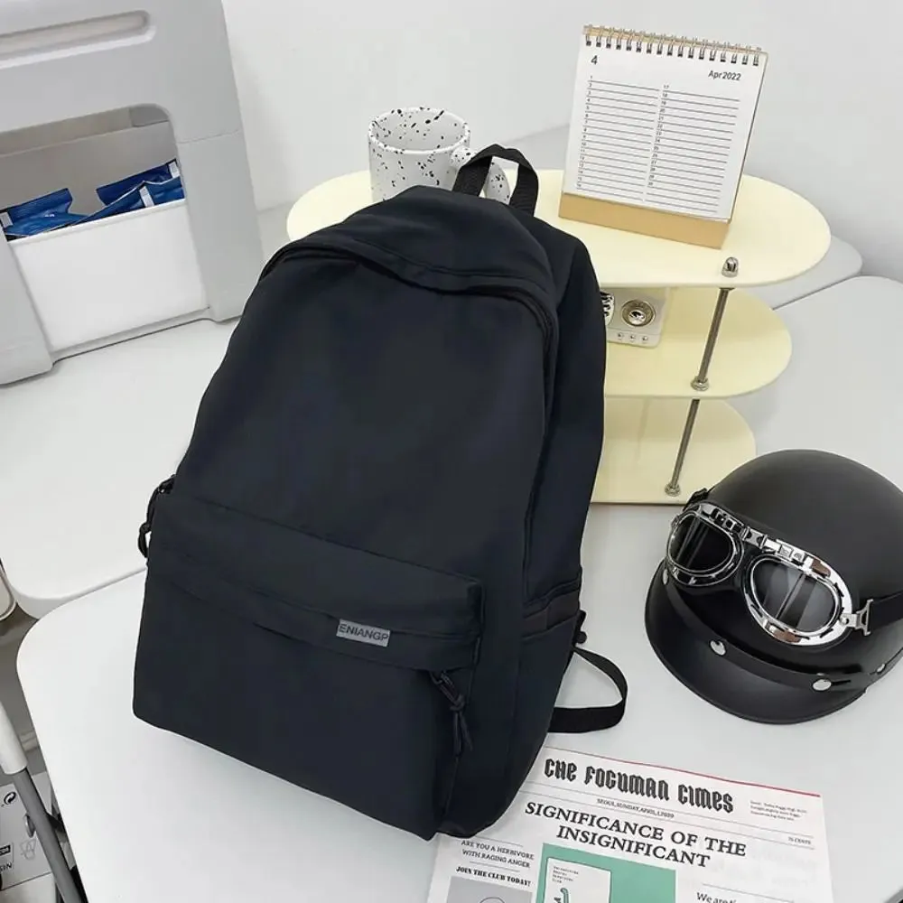 Mochila Escolar De Nylon Impermeável Para Adolescentes Com Chaveiro