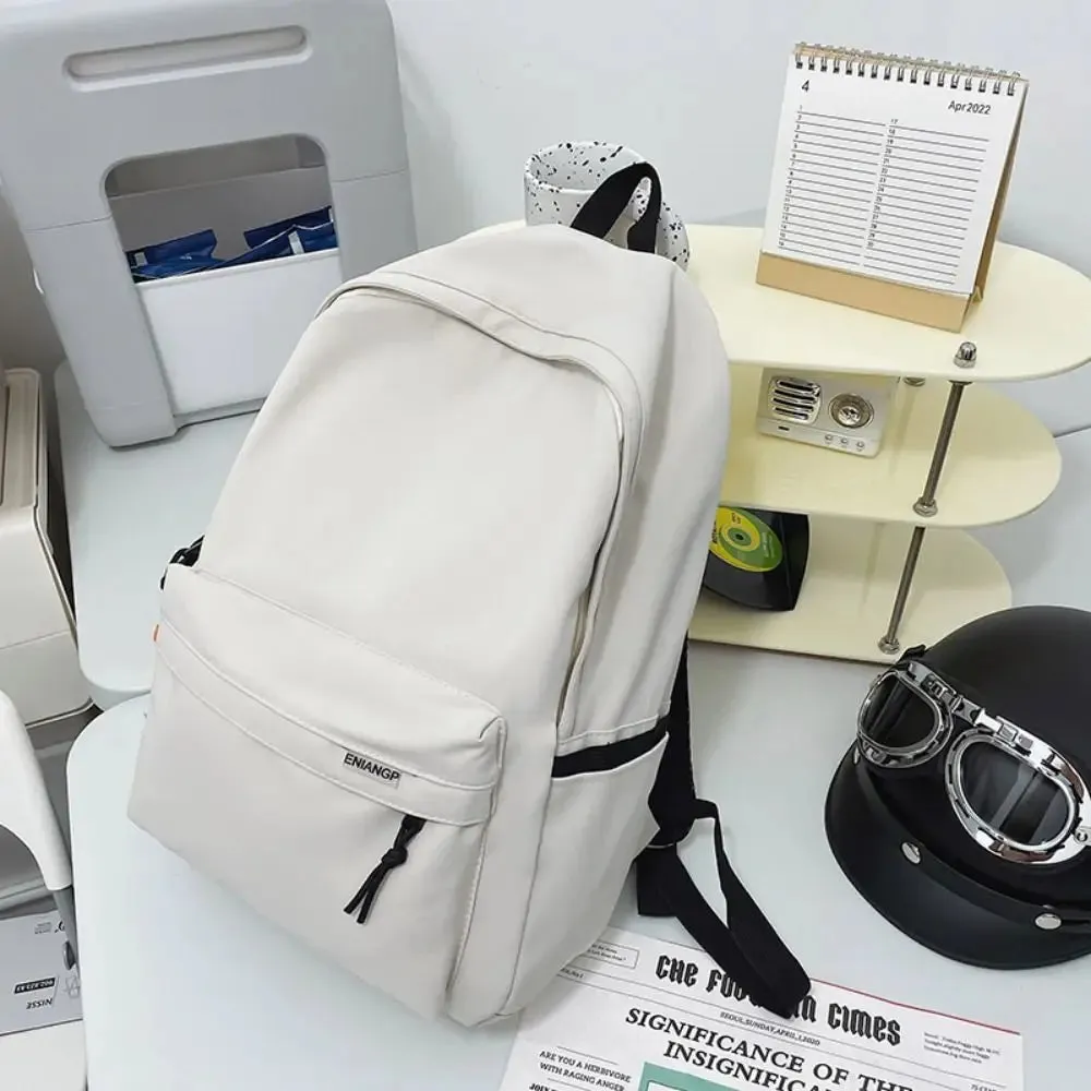 Mochila Escolar De Nylon Impermeável Para Adolescentes Com Chaveiro
