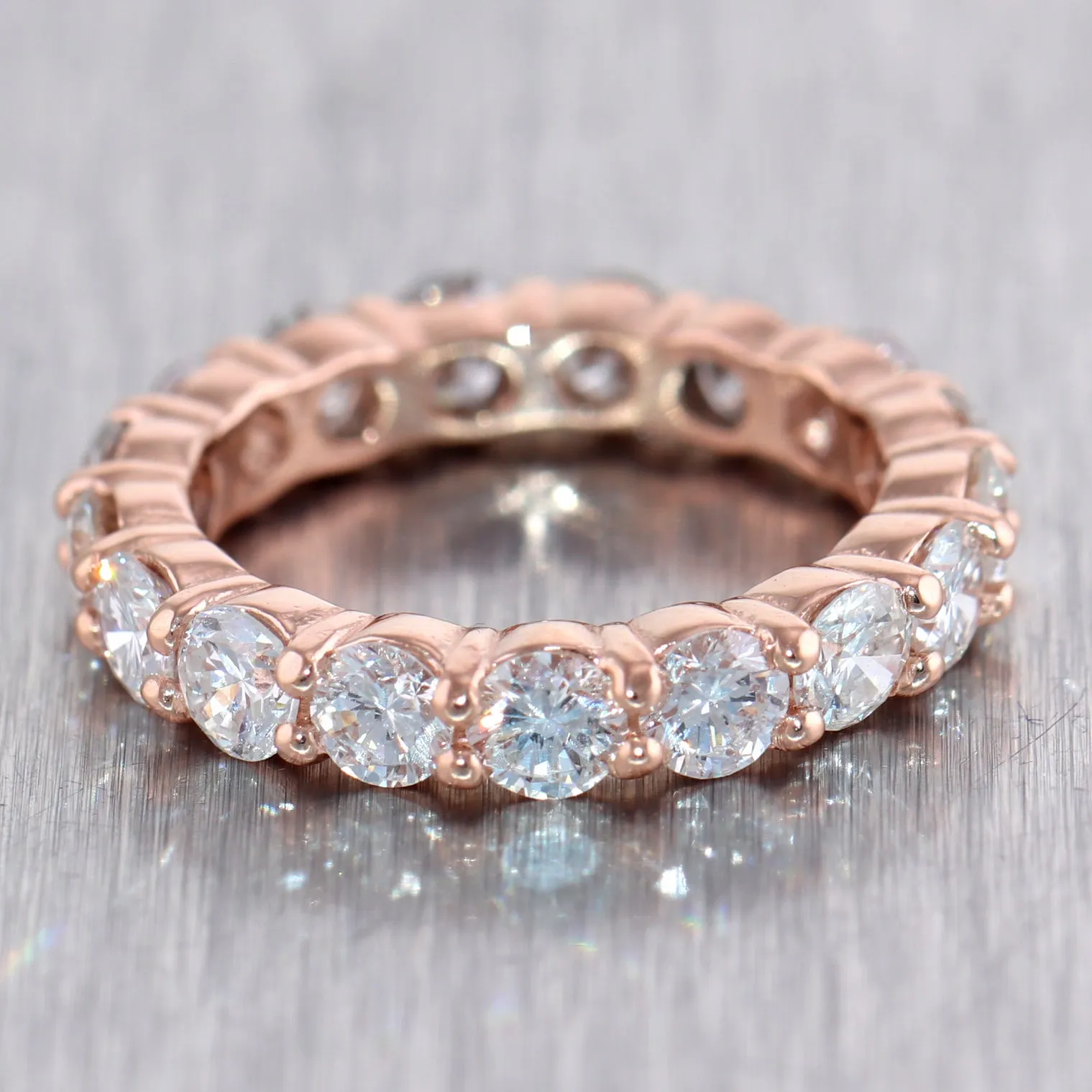 Modern 14k Rose Gold 2.51ctw Diamond Eternity Band Ring