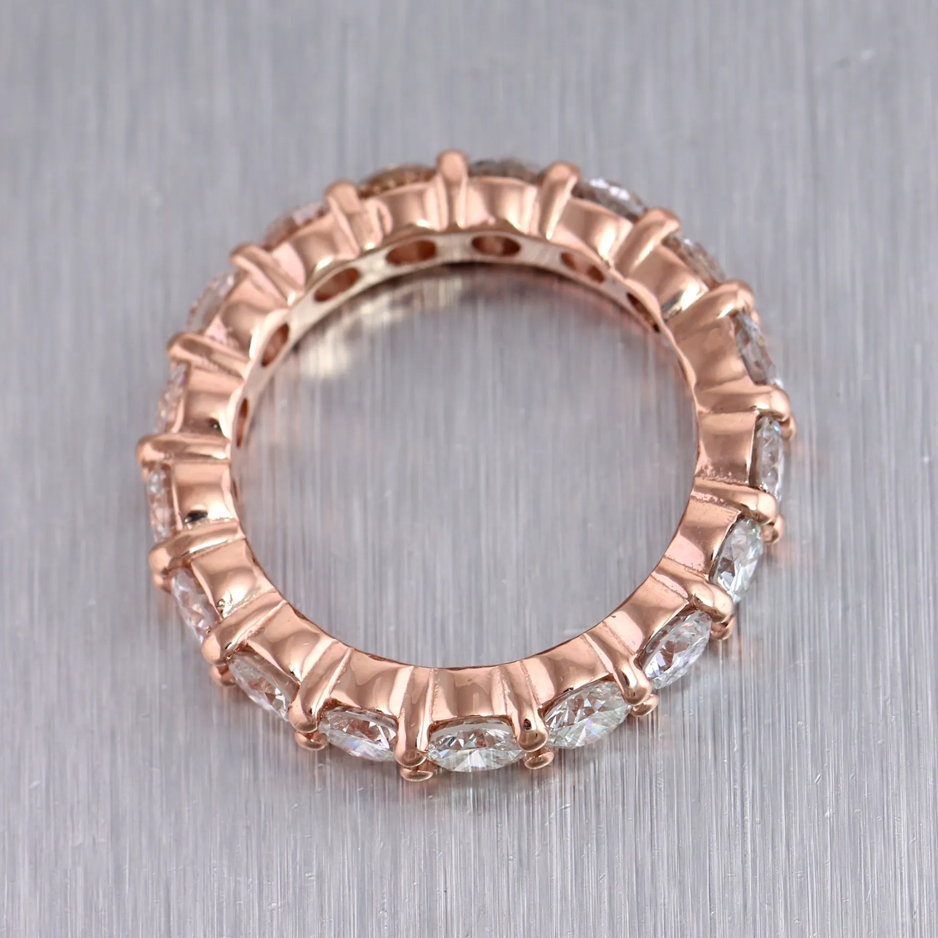 Modern 14k Rose Gold 2.51ctw Diamond Eternity Band Ring