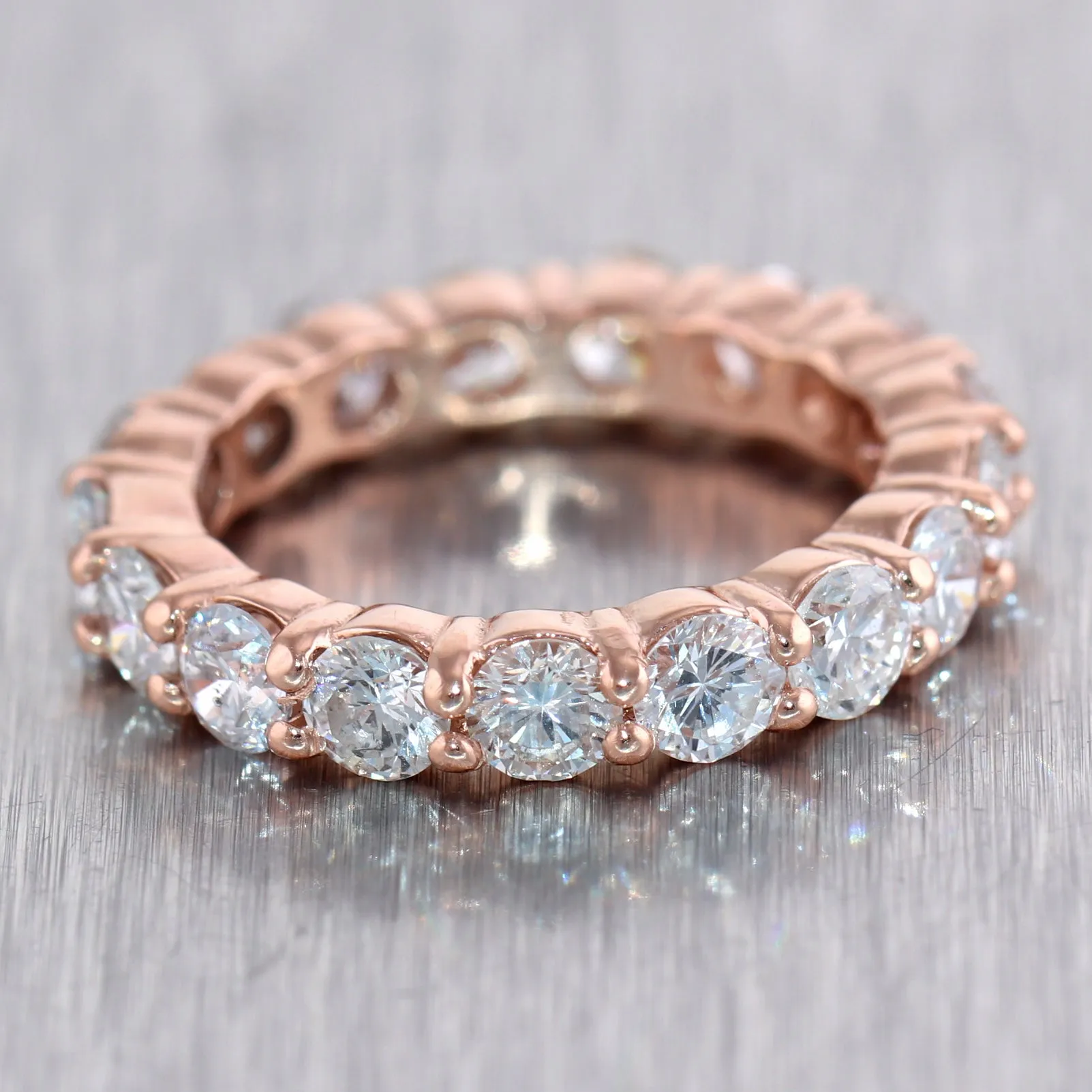 Modern 14k Rose Gold 2.51ctw Diamond Eternity Band Ring