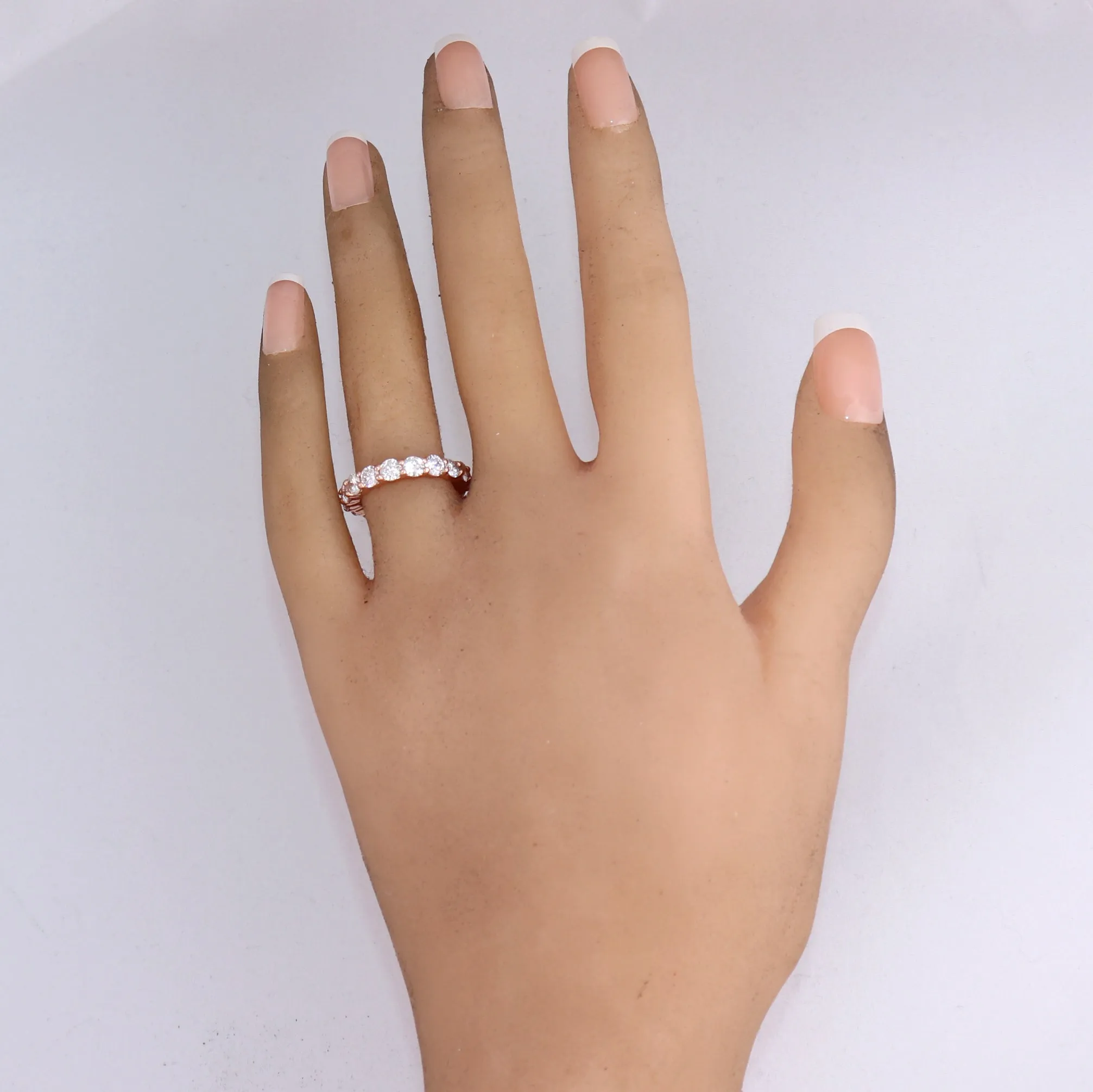 Modern 14k Rose Gold 2.51ctw Diamond Eternity Band Ring