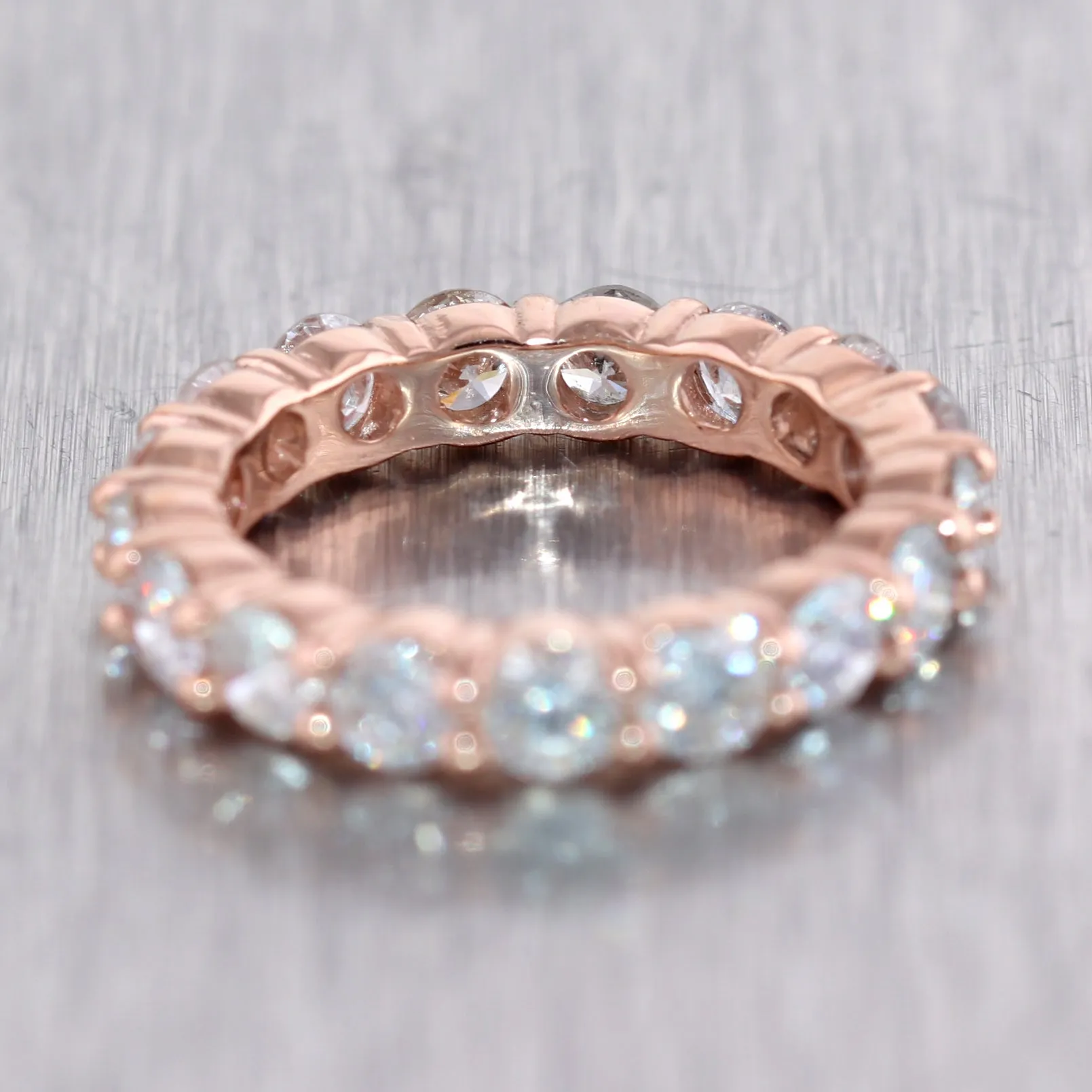 Modern 14k Rose Gold 2.51ctw Diamond Eternity Band Ring