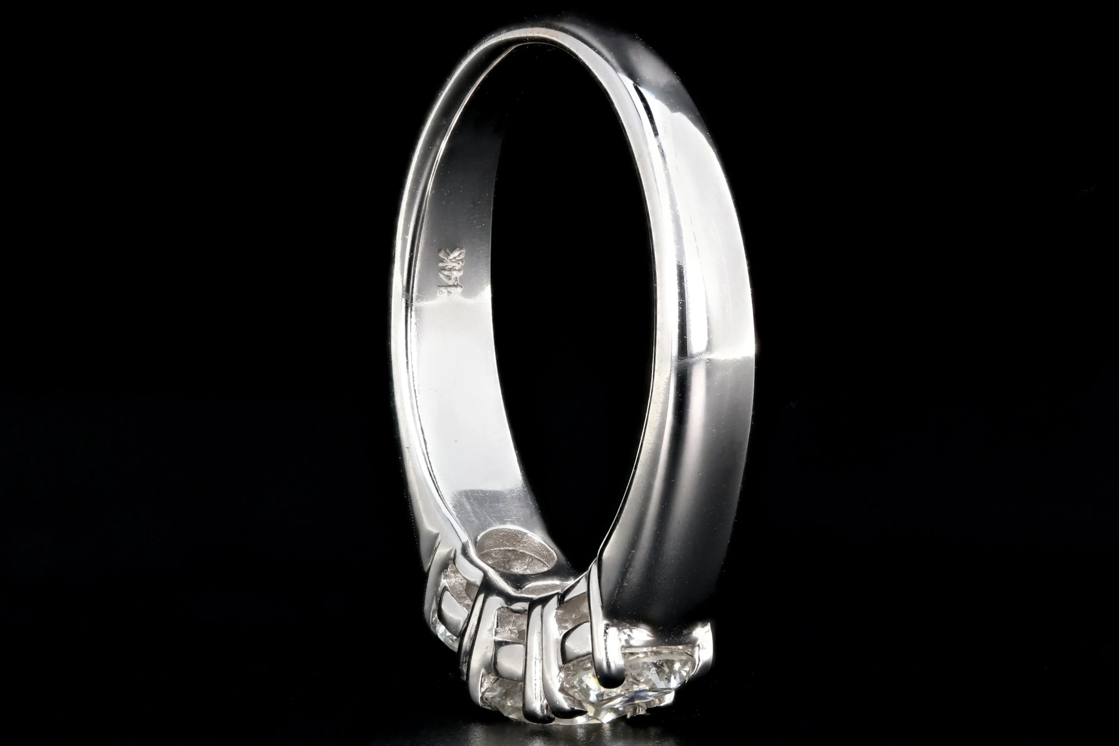 Modern 14K White Gold 1 CTW Three Stone Diamond Ring