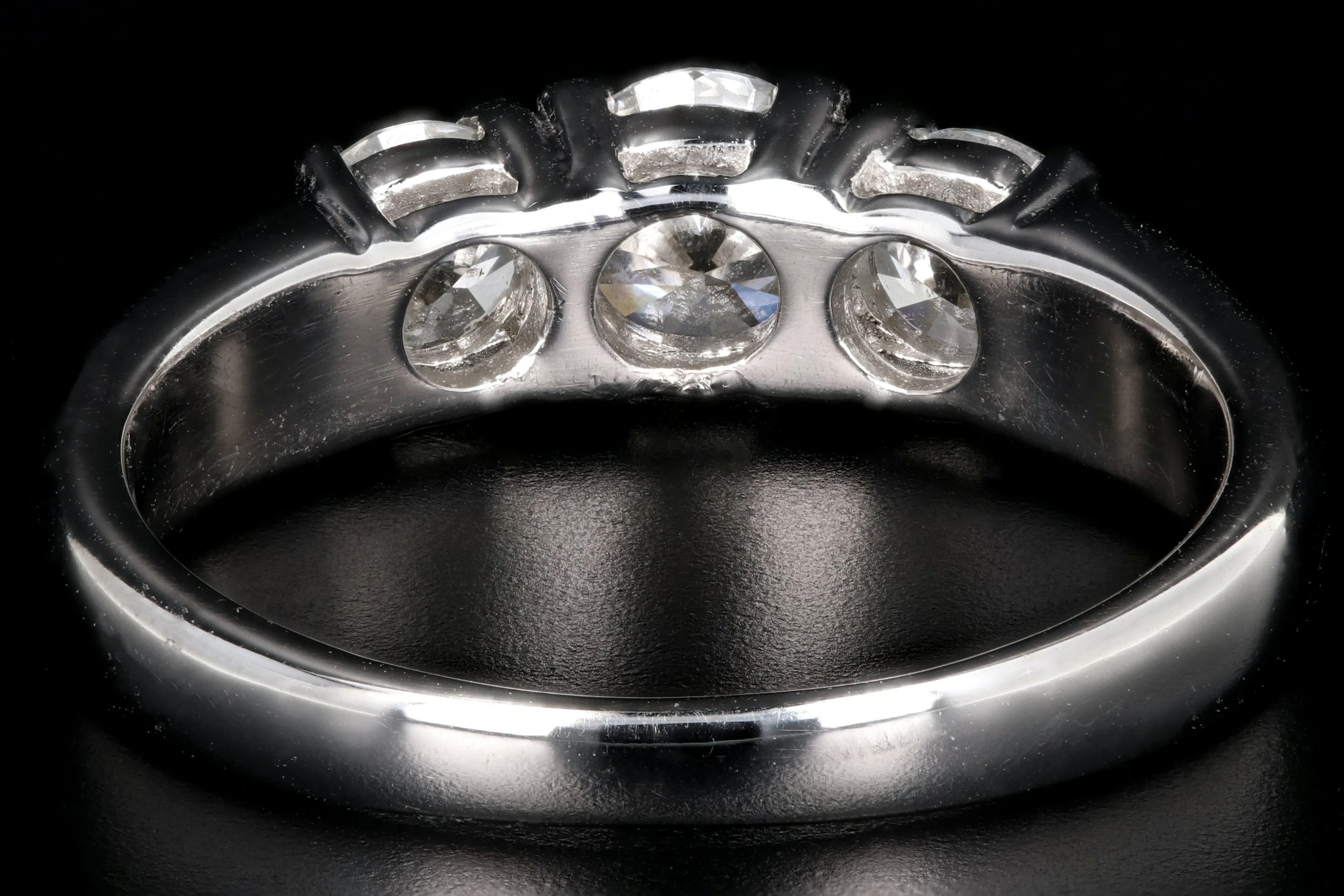 Modern 14K White Gold 1 CTW Three Stone Diamond Ring