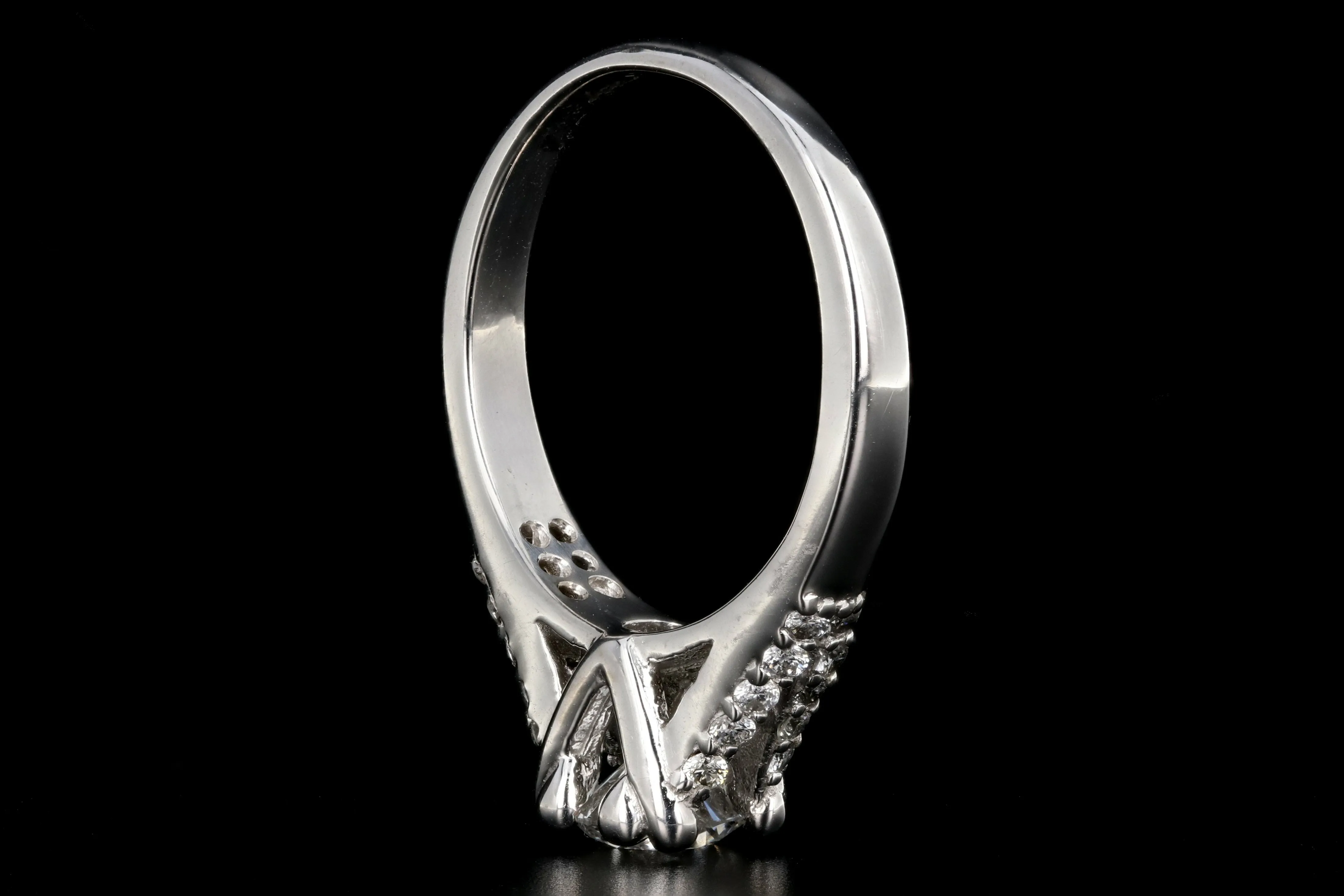 Modern 14K White Gold .73 Carat Round Brilliant Cut Diamond Engagement Ring