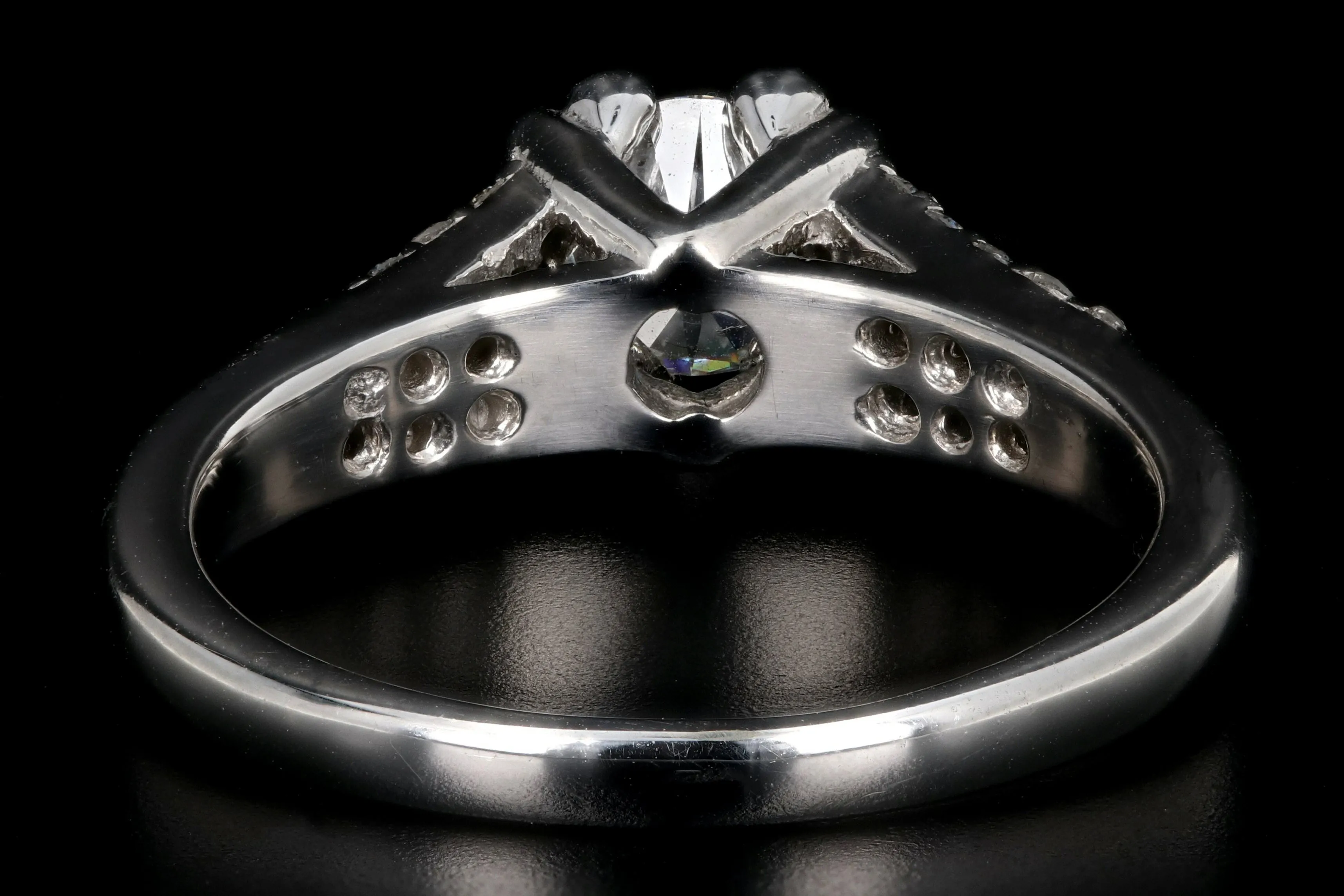 Modern 14K White Gold .73 Carat Round Brilliant Cut Diamond Engagement Ring