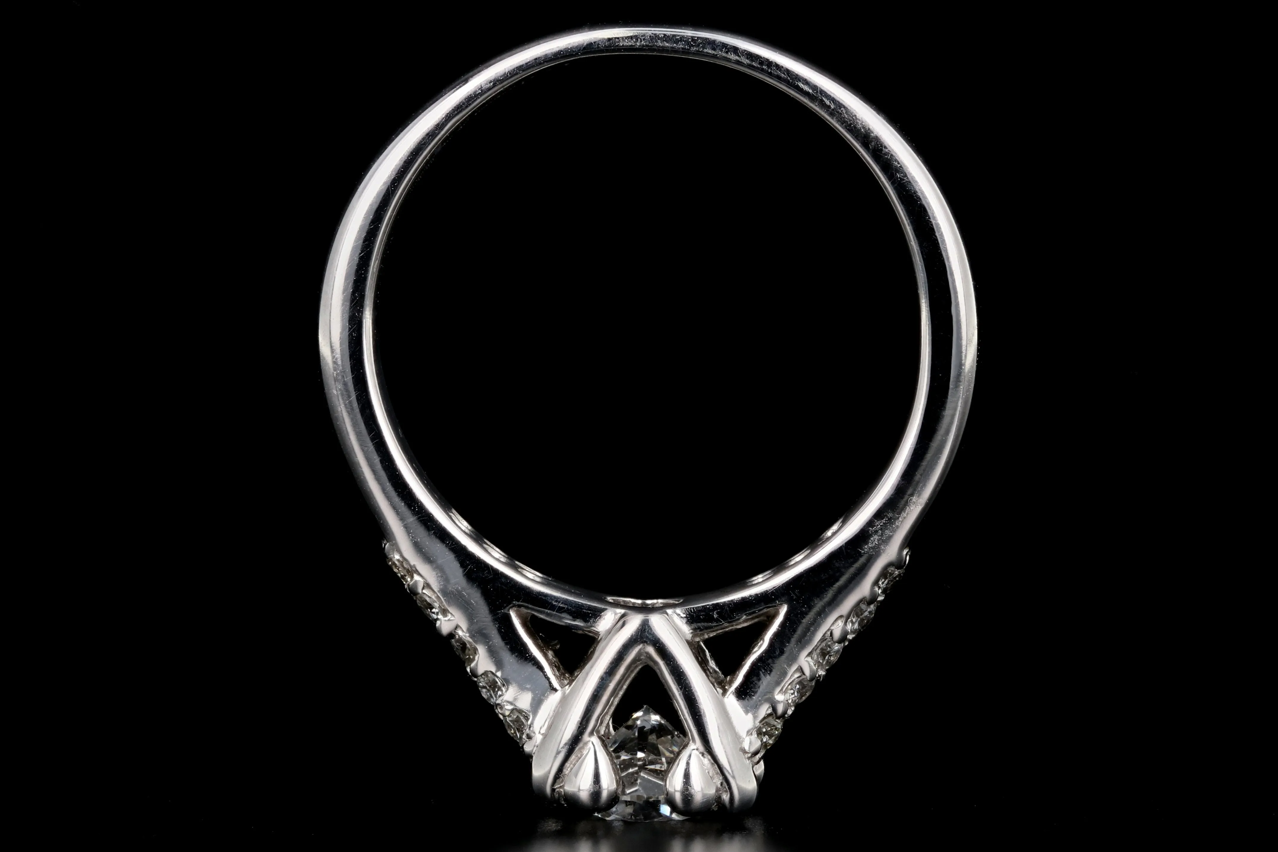 Modern 14K White Gold .73 Carat Round Brilliant Cut Diamond Engagement Ring
