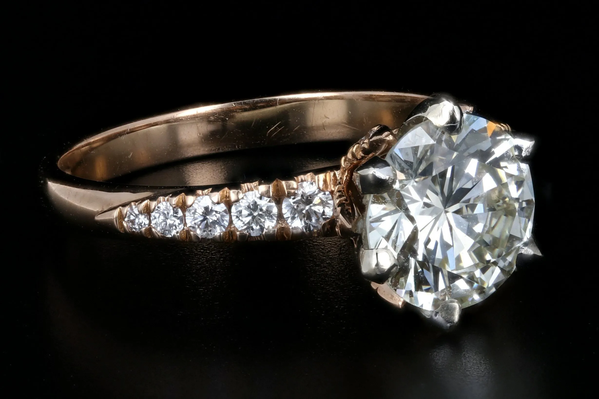 Modern 18K Rose Gold 1.86 Carat Diamond Engagement Ring GIA Certified