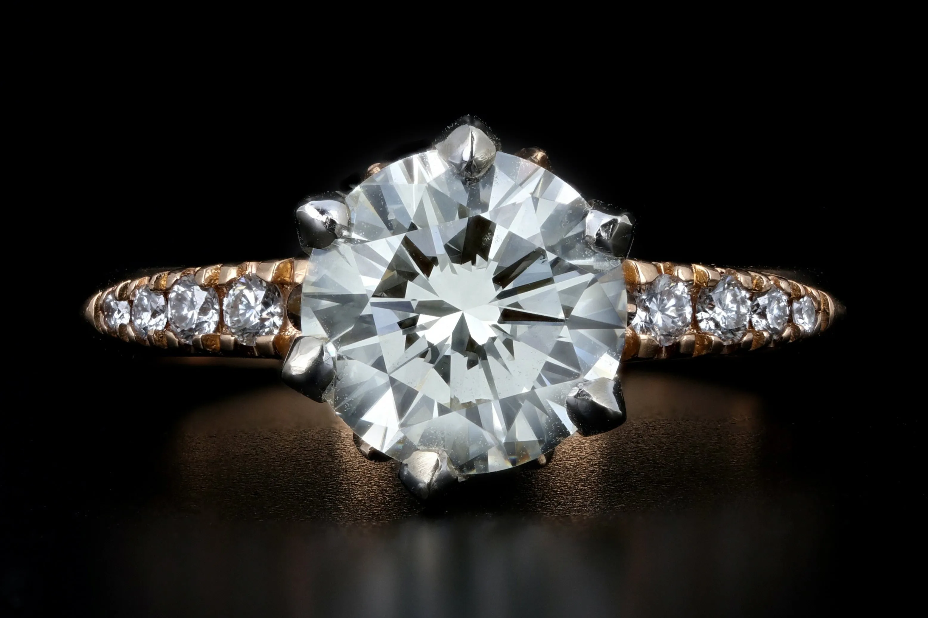 Modern 18K Rose Gold 1.86 Carat Diamond Engagement Ring GIA Certified