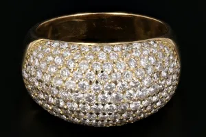 Modern 18K Yellow Gold 2CTW Round Cut Diamond Band