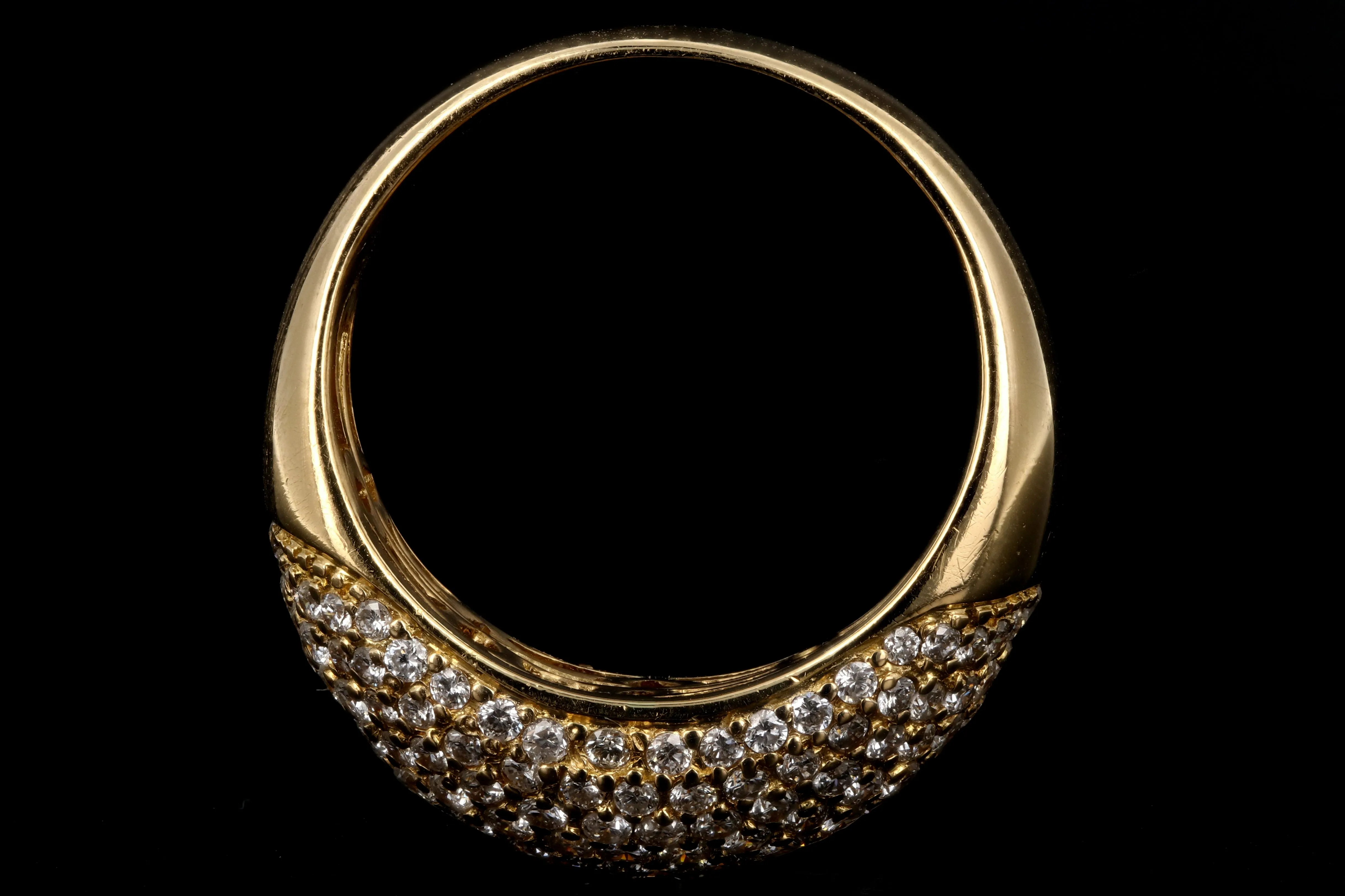 Modern 18K Yellow Gold 2CTW Round Cut Diamond Band