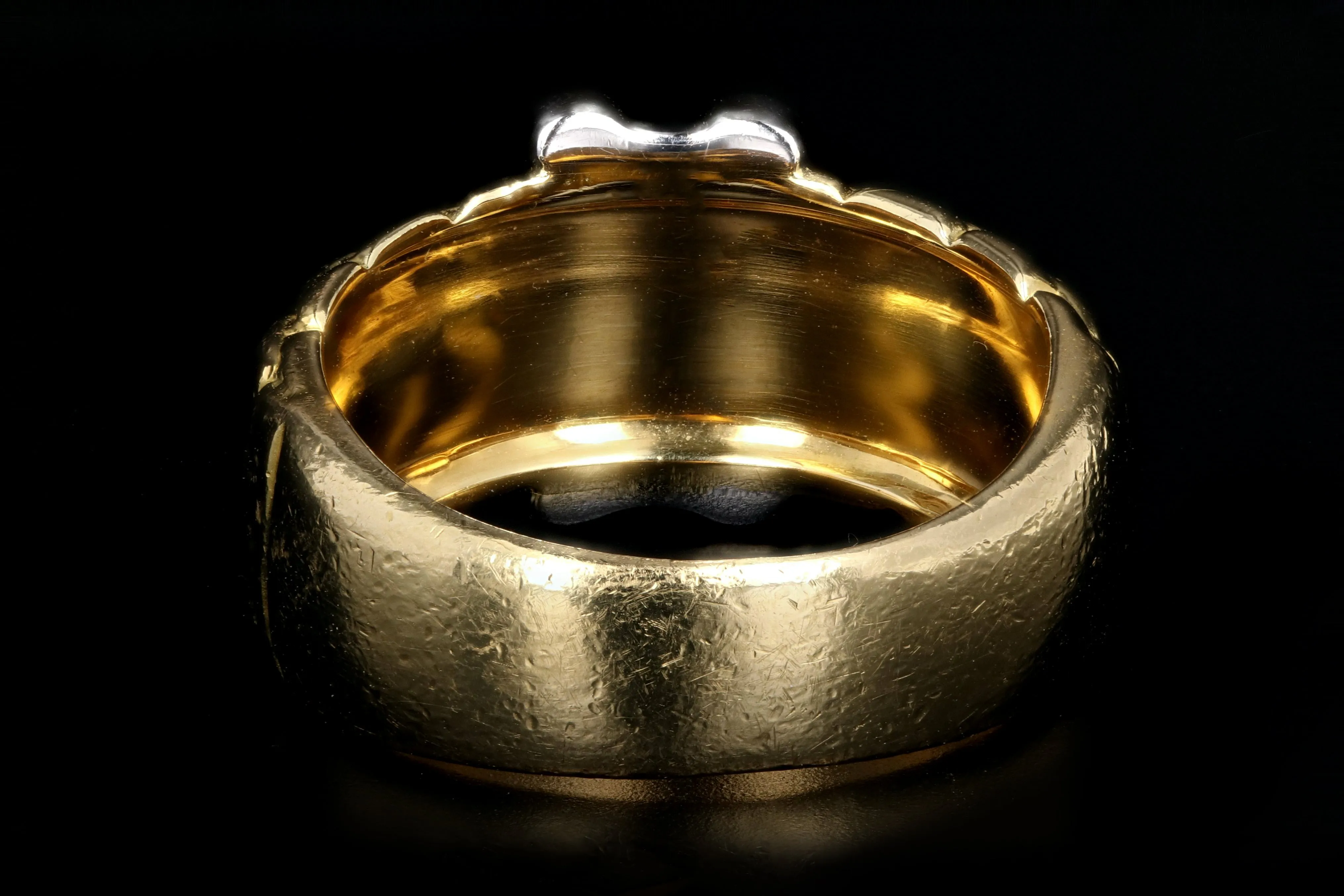 Modern Fope 18K White & Yellow Gold .09 Carat Diamond Ring
