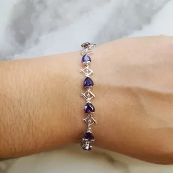 Modern Geometric Amethyst Bracelet