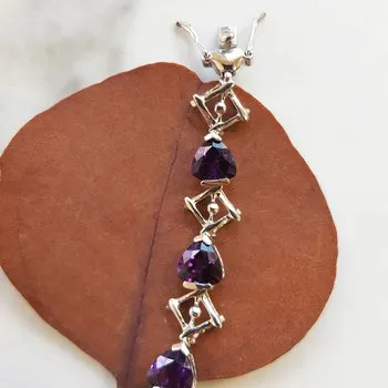 Modern Geometric Amethyst Bracelet