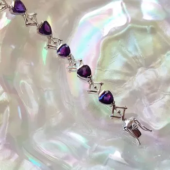 Modern Geometric Amethyst Bracelet