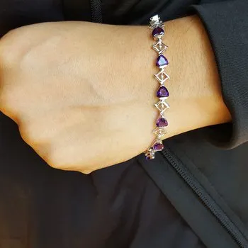 Modern Geometric Amethyst Bracelet