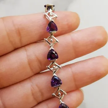 Modern Geometric Amethyst Bracelet