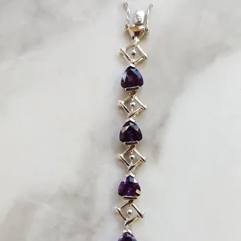 Modern Geometric Amethyst Bracelet