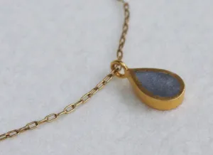 Modern Gold & Concrete Teardrop Necklace