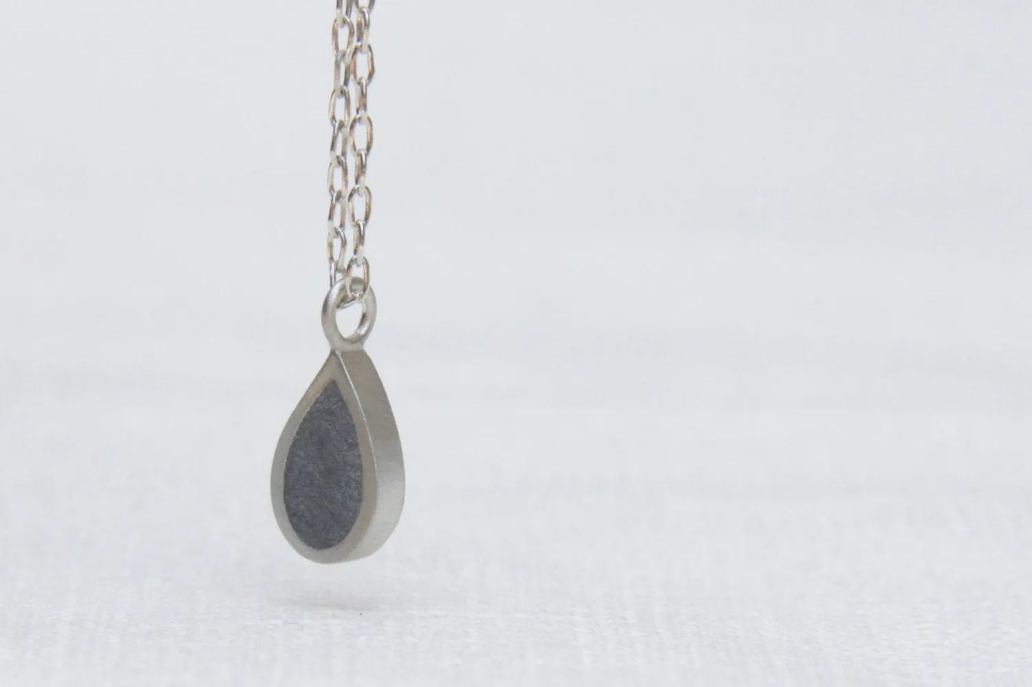Modern Gold & Concrete Teardrop Necklace