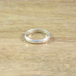 Modern Hammered Stacking Ring in Recycled Sterling Silver