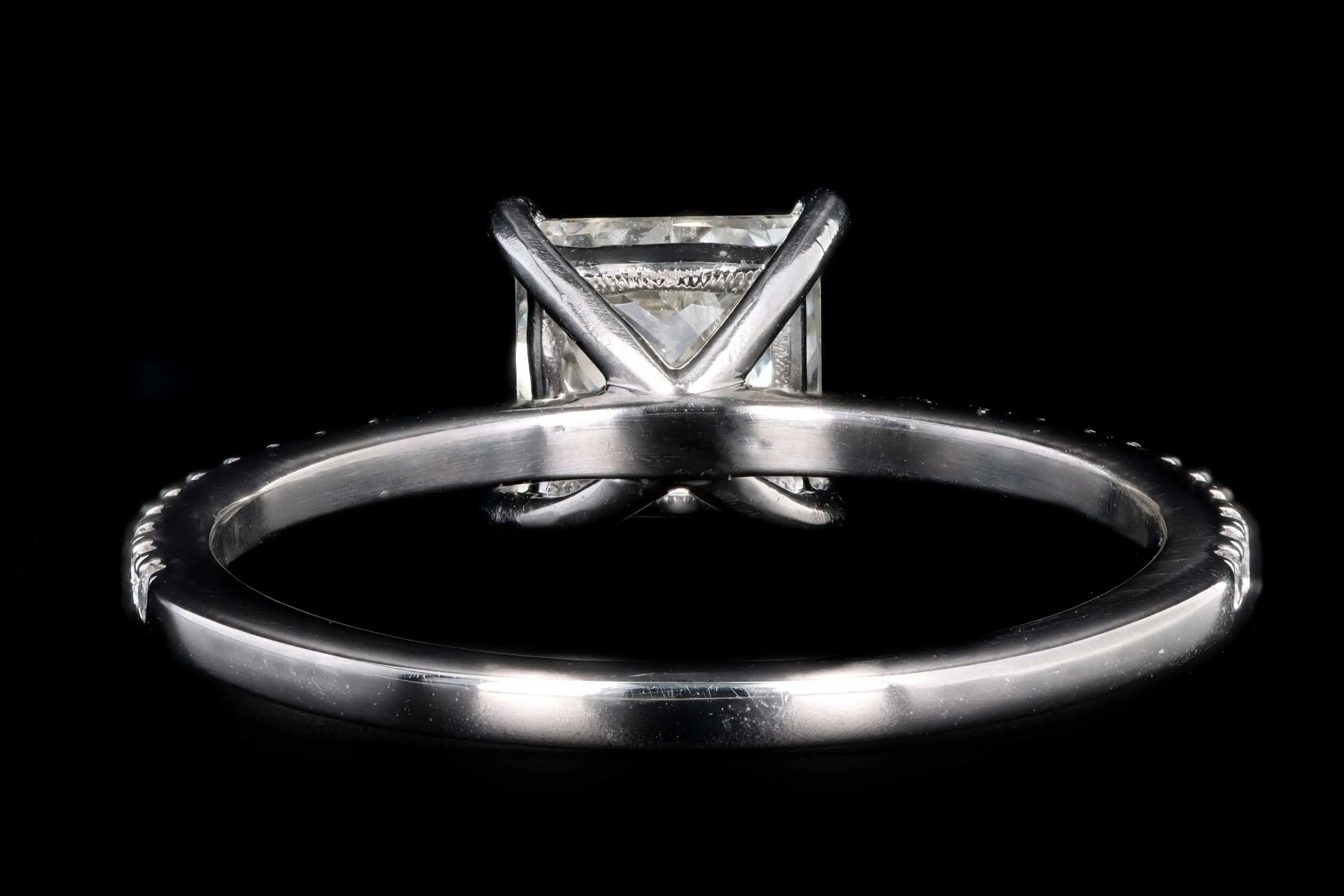 Modern Platinum 1 Carat Princess Cut Diamond Engagement Ring