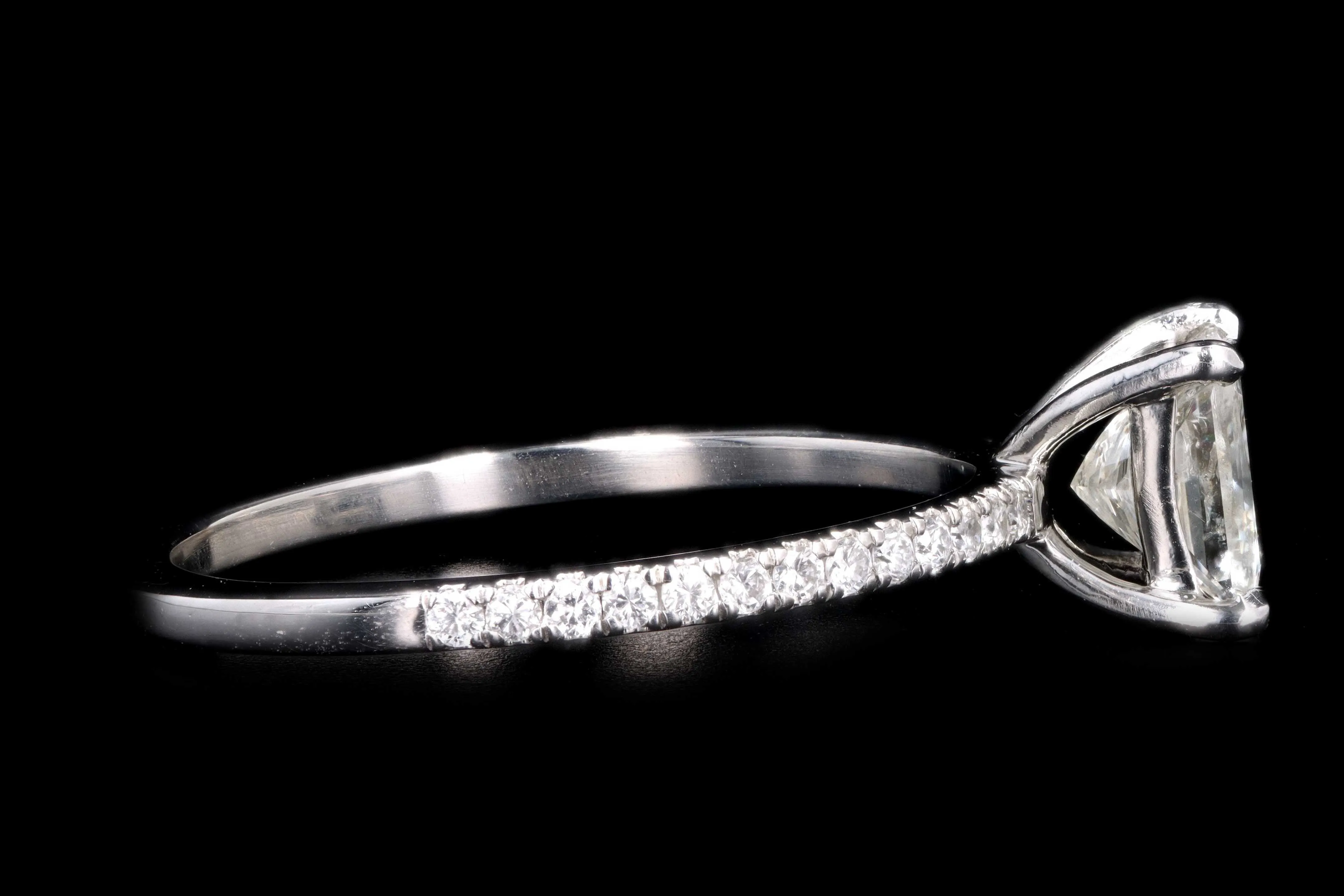 Modern Platinum 1 Carat Princess Cut Diamond Engagement Ring