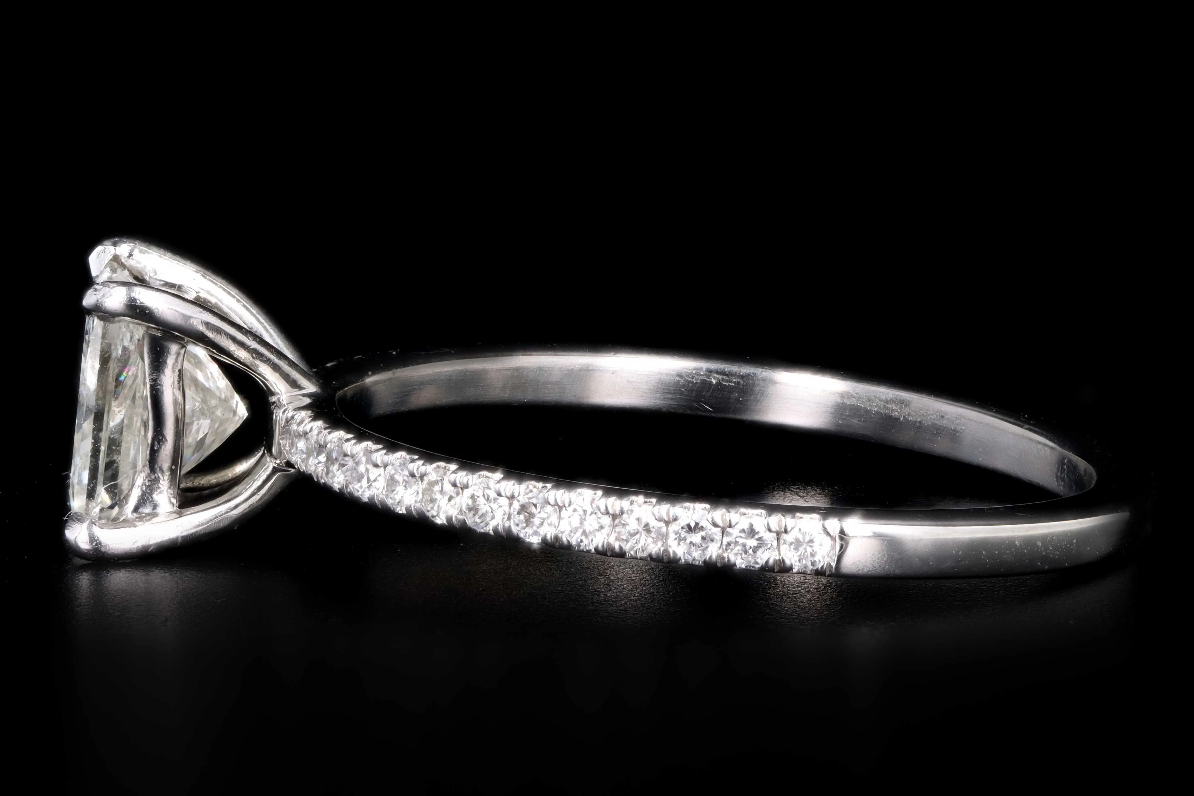 Modern Platinum 1 Carat Princess Cut Diamond Engagement Ring