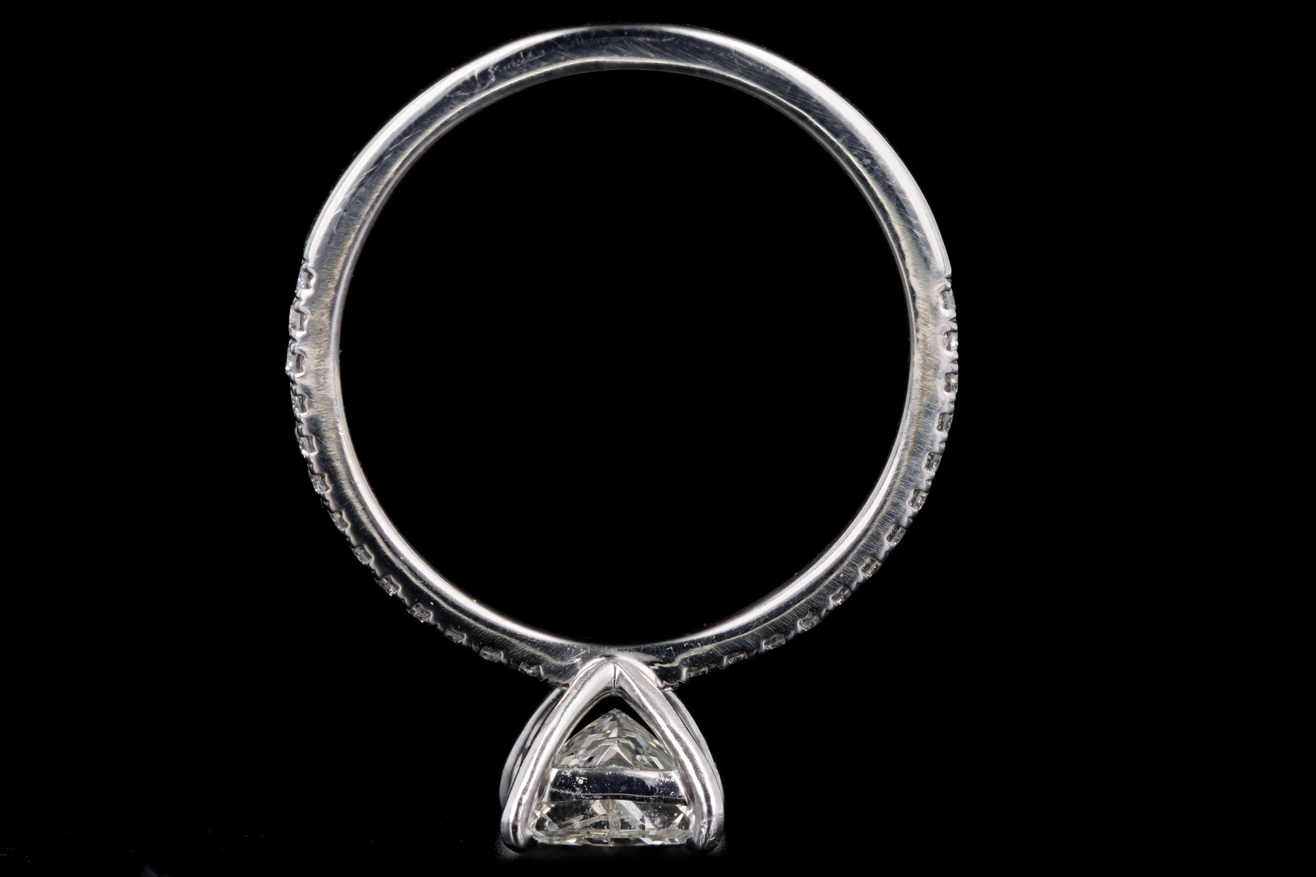 Modern Platinum 1 Carat Princess Cut Diamond Engagement Ring