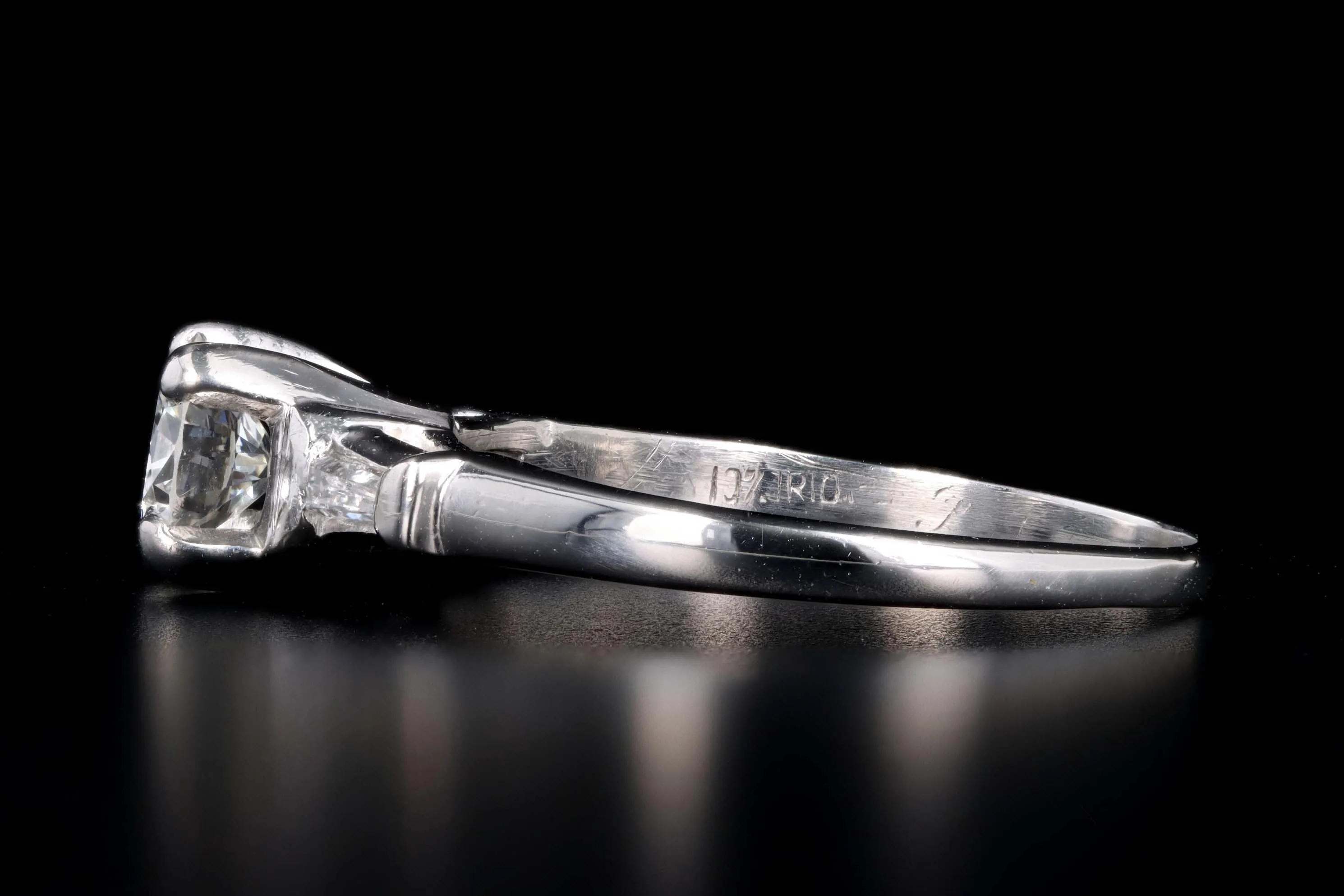 Modern Platinum .63 Carat Round Brilliant Diamond Engagement Ring