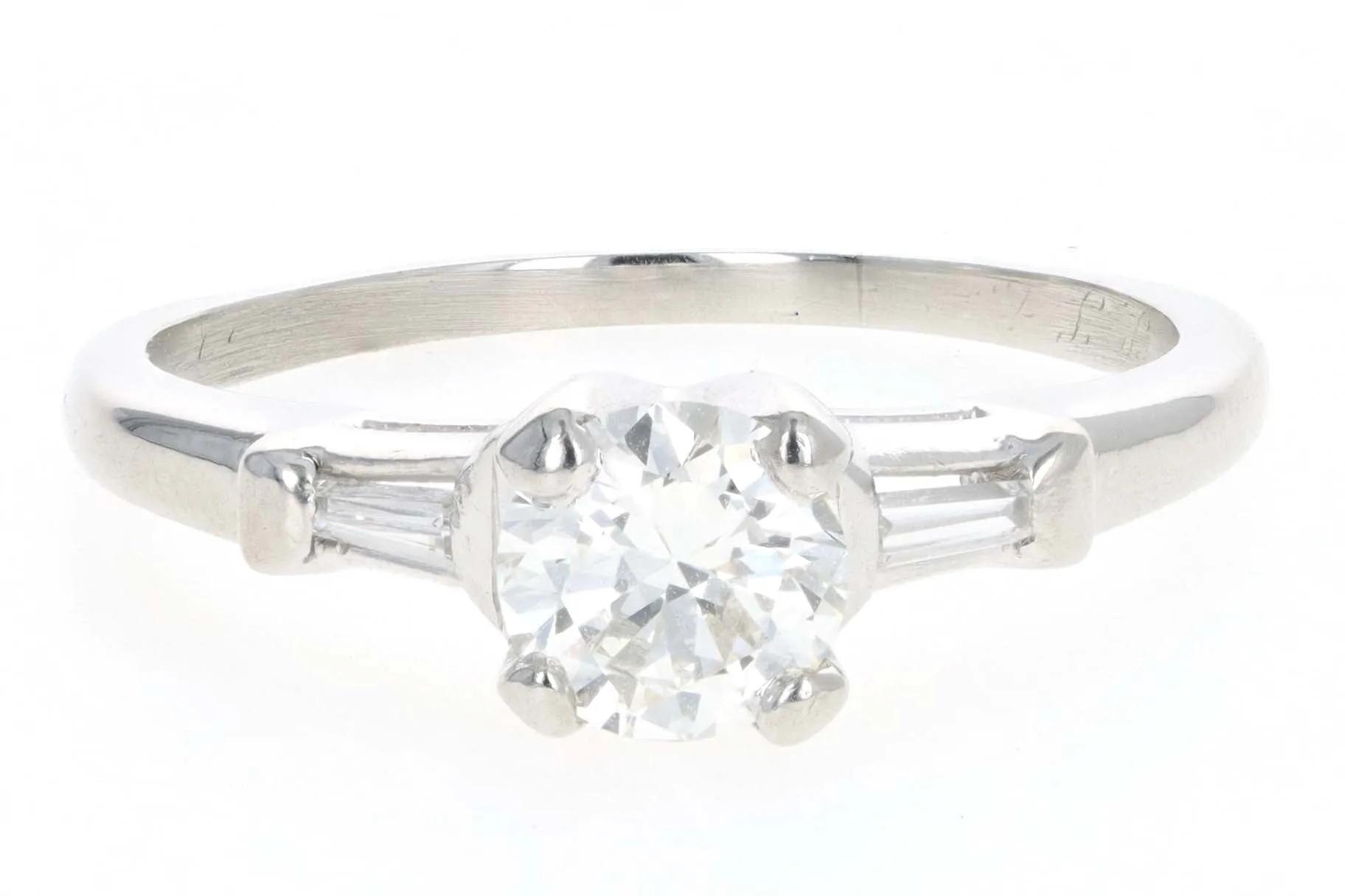 Modern Platinum .63 Carat Round Brilliant Diamond Engagement Ring
